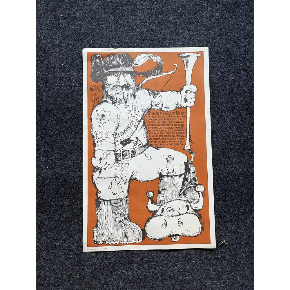 Vintage Hunting John Hitesman Lithograph Poster 1960's MCM Wall Decoration, Vin